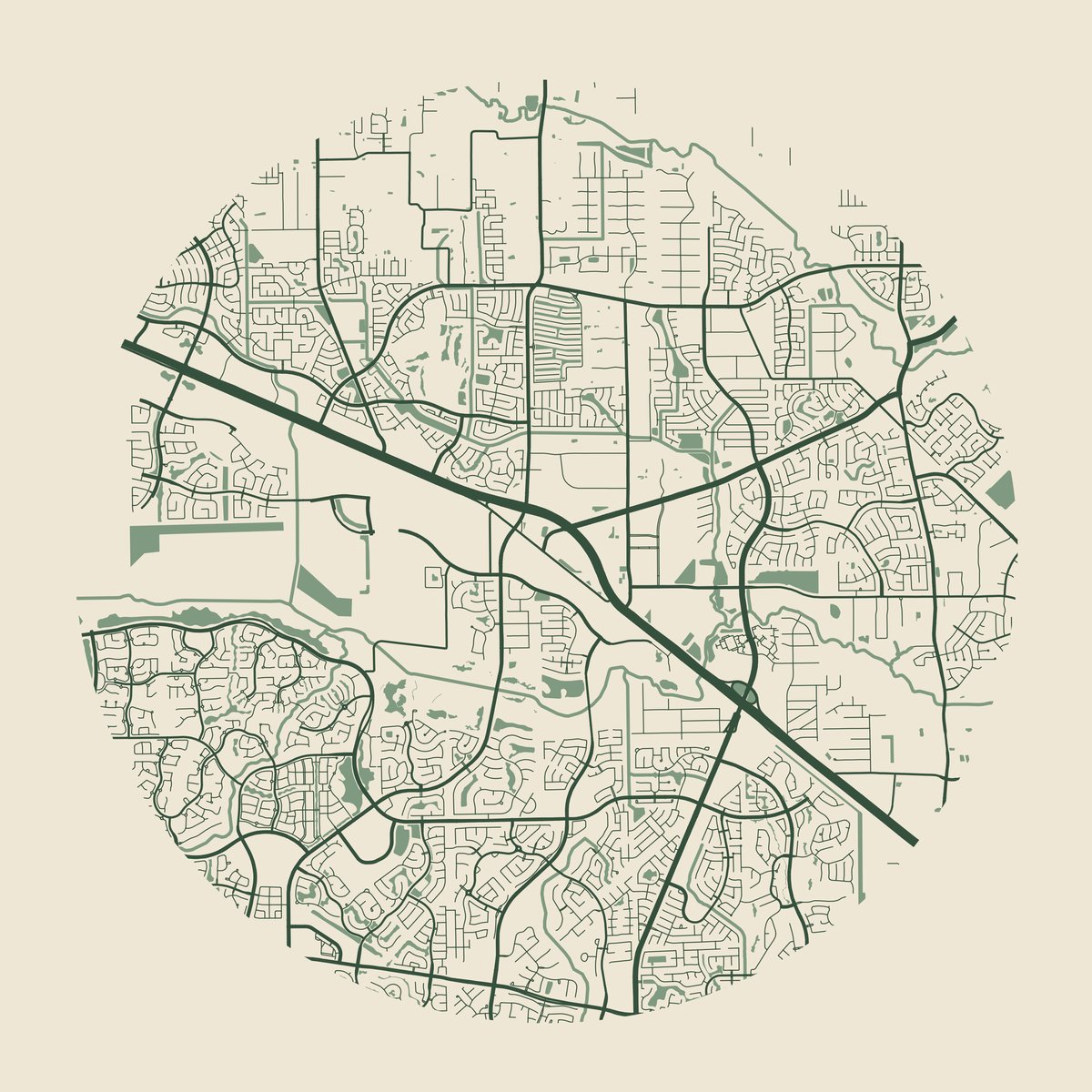 Illustrative street map of Cypress, Texas.