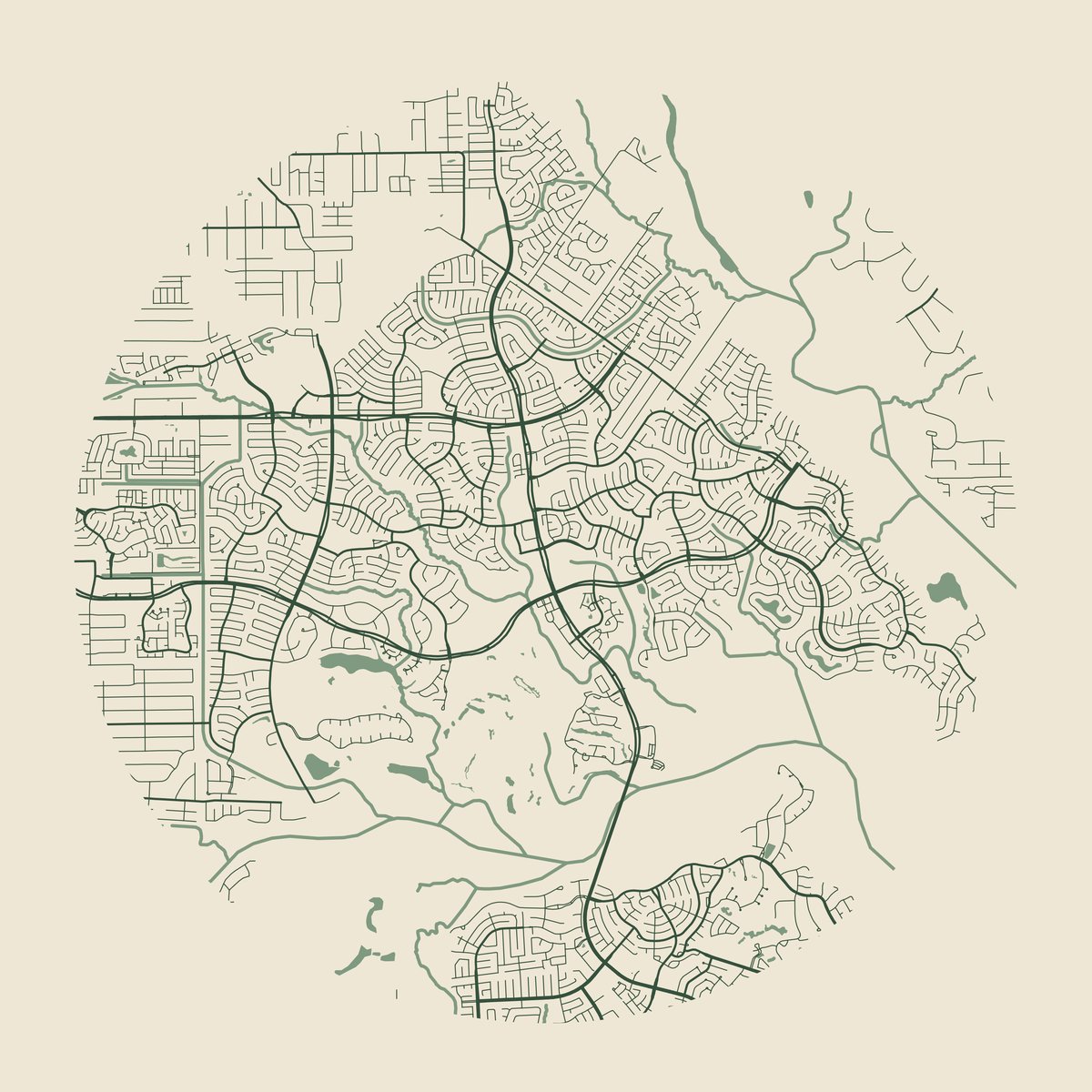 Illustrative street map of Kingwood, Texas.