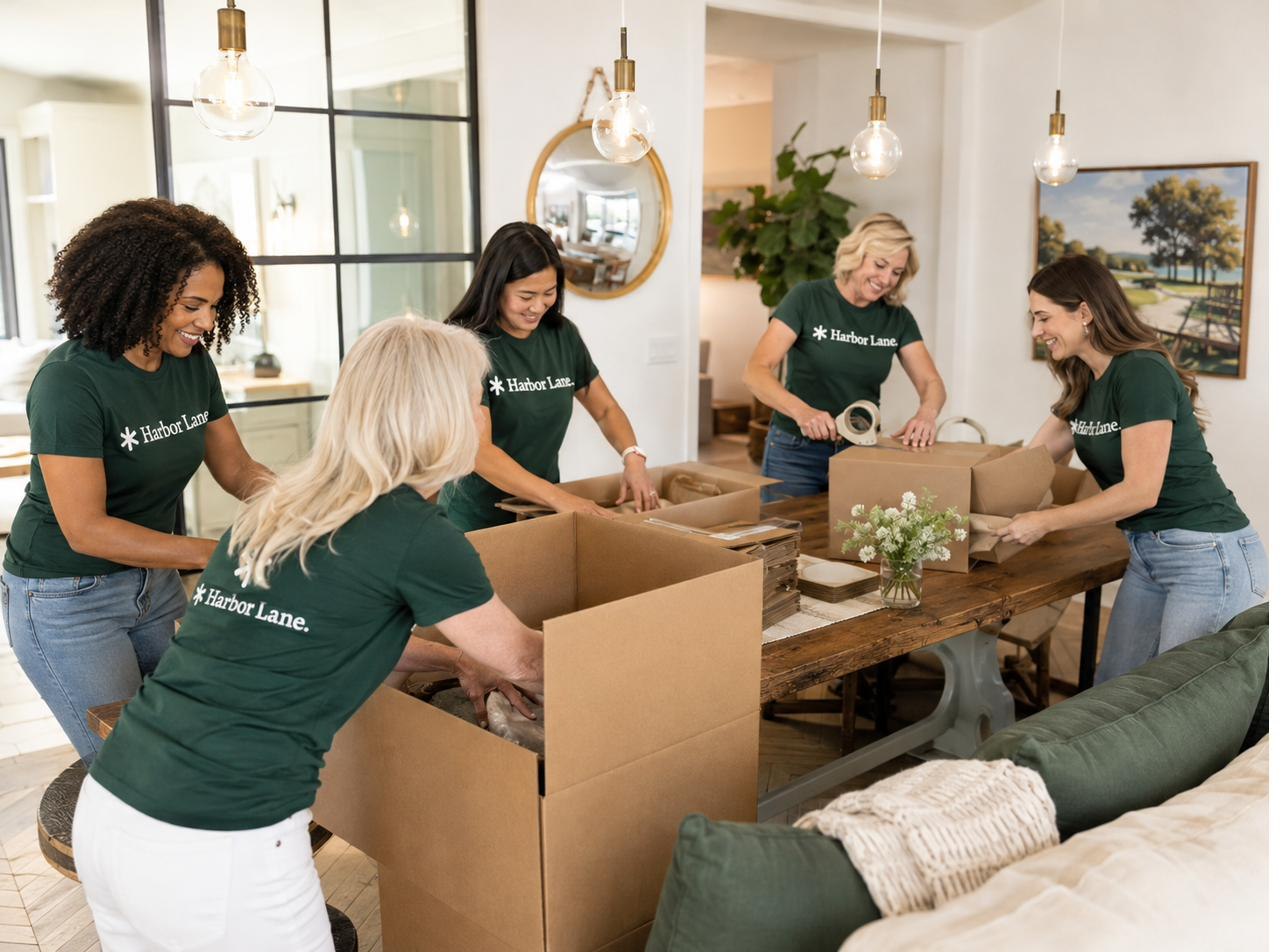 Harbor Lane team members packing and routing remaining items from a home.